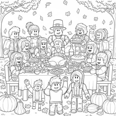 Roblox Dia de Acao de Gracas (Desenho para Colorir)