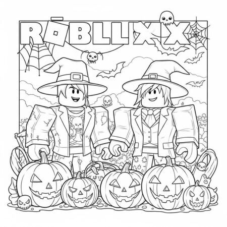 Roblox Dia de Halloween (Desenho para Colorir)