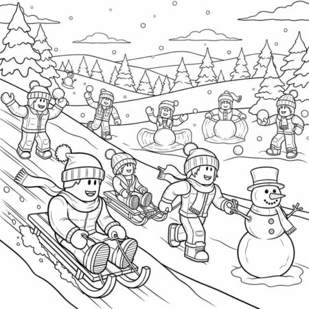 Roblox Dia de Neve (Desenho para Colorir)