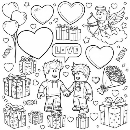 Roblox Dia dos Namorados (Desenho para Colorir)