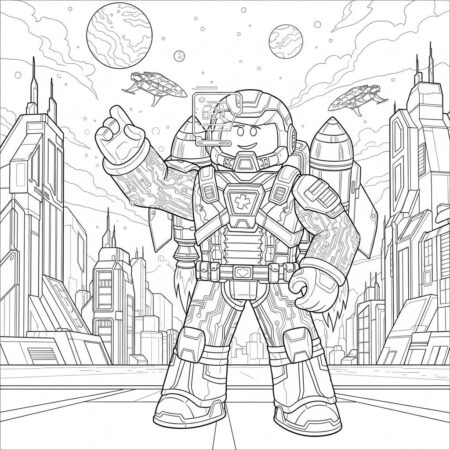 Roblox Estilo Futurista (Desenho para Colorir)