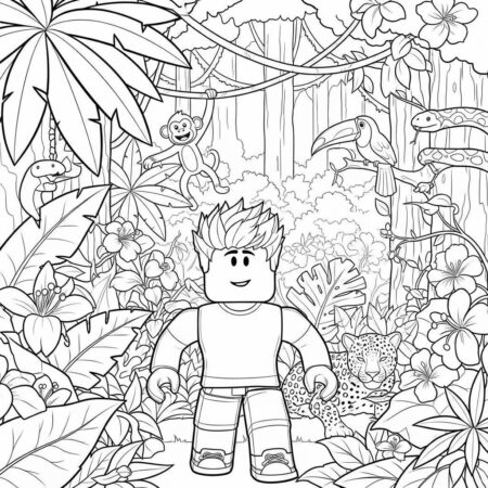 Roblox Explorador de Selva (Desenho para Colorir)