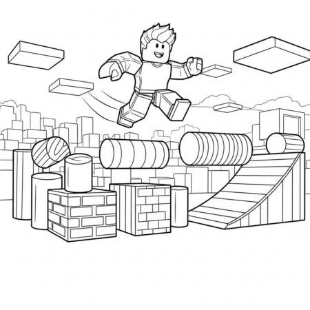 Roblox Jogador em Acao (Desenho para Colorir)