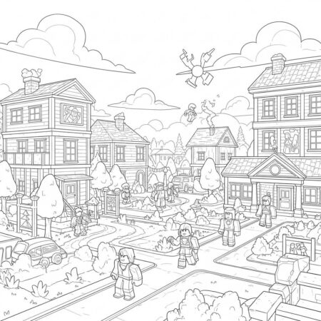 Roblox Mundo Aventura (Desenho para Colorir)