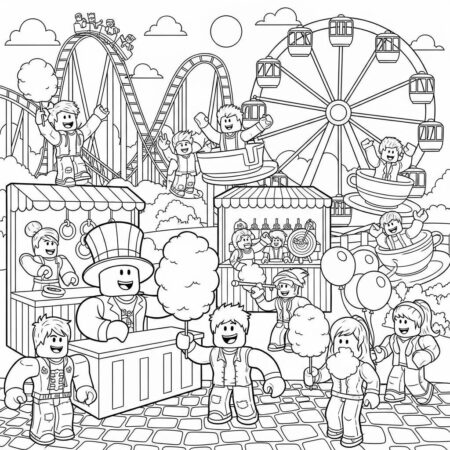 Roblox Parque de Diversoes (Desenho para Colorir)