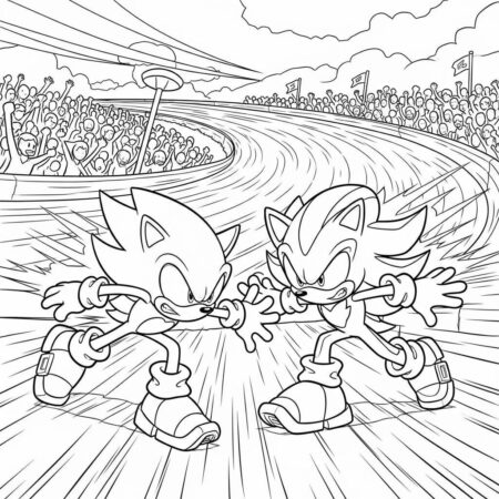 Sonic Corrida Emocionante (Desenho para Colorir)