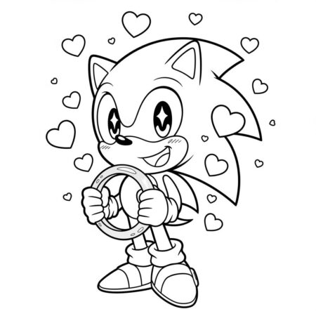 Sonic Estilo Kawaii (Desenho para Colorir)