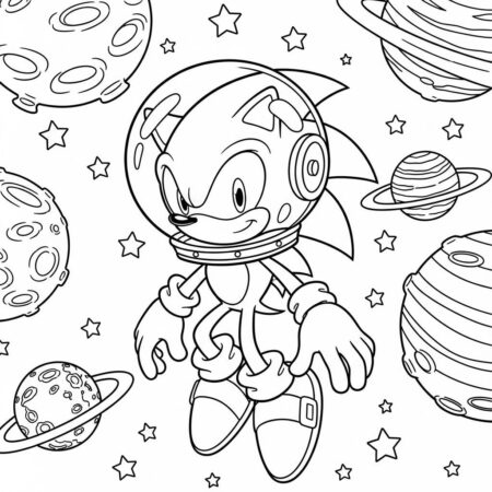 Sonic No Espaco (Desenho para Colorir)