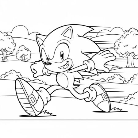 Sonic Ovelha Correndo (Desenho para Colorir)