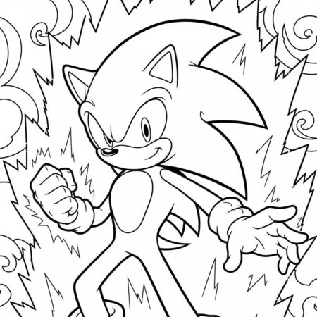Sonic Super Saiyajin (Desenho para Colorir)
