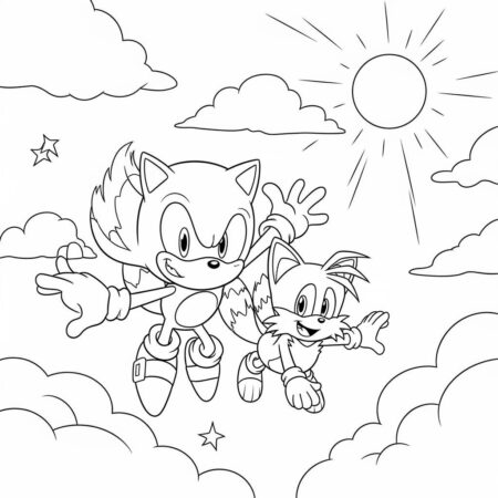 Sonic Tails Amigo (Desenho para Colorir)