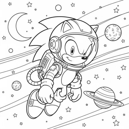 Sonic e Aventura Espacial (Desenho para Colorir)