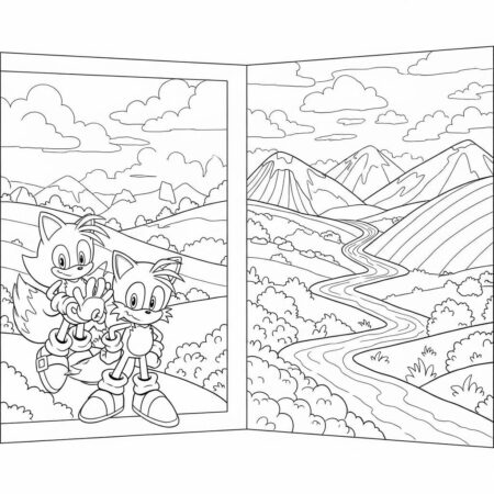 Sonic e Tails Aventura (Desenho para Colorir)