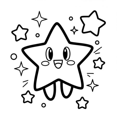 Star Power do Mario (Desenho para Colorir)