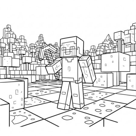 Steve Minecraft Aventura (Desenho para Colorir)