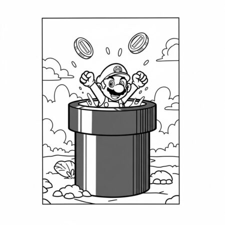 Tubo Verde do Mario (Desenho para Colorir)