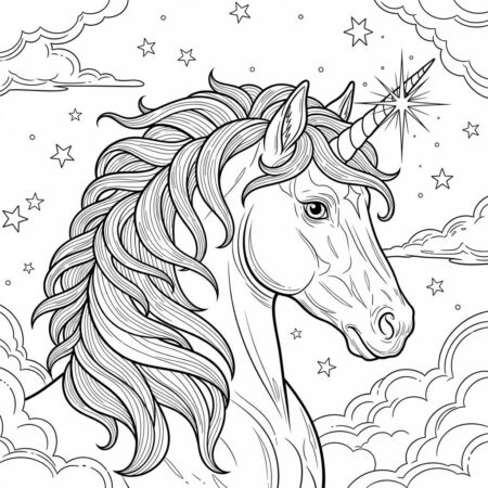 Unicornio Brilhante (Desenho para Colorir)