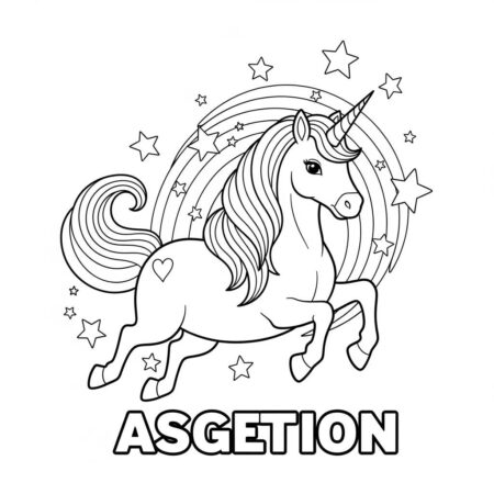 Unicornio Kawaii Flutuando (Desenho para Colorir)