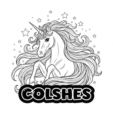 Unicornio Magico Colorido (Desenho para Colorir)
