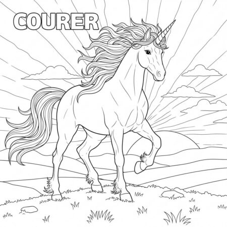 Unicornio e Vento (Desenho para Colorir)