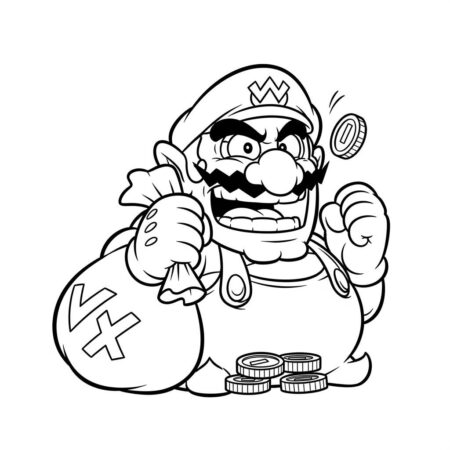 Wario Rival do Mario (Desenho para Colorir)
