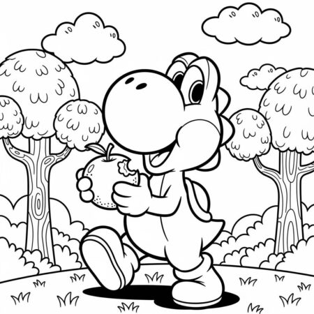 Yoshi Amigo do Mario (Desenho para Colorir)