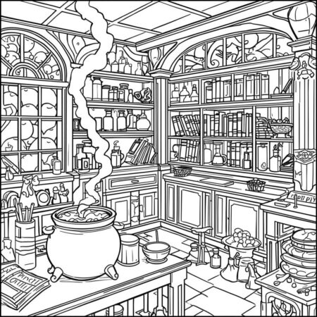 A Sala de Pocoes (Desenho para Colorir)