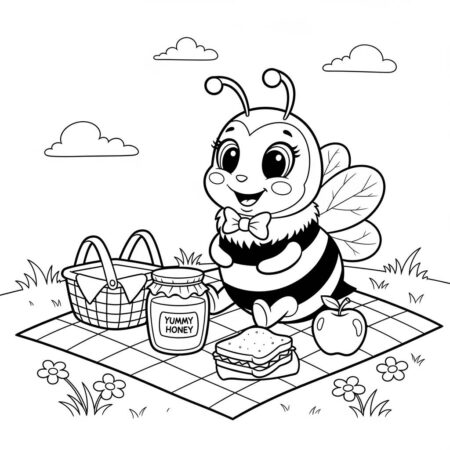 Abelha e Cerveja (Desenho para Colorir)