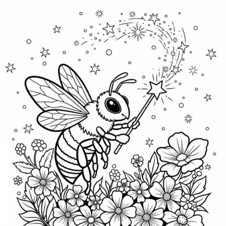 Abelha e Magia (Desenho para Colorir)
