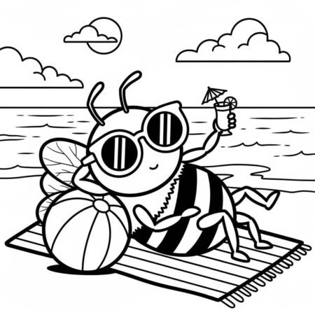 Abelha e Verao (Desenho para Colorir)