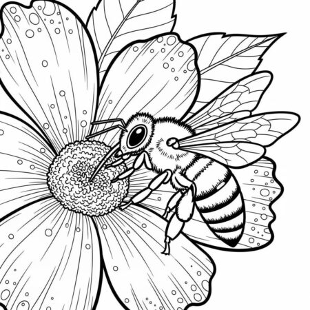 Abelha em Acao (Desenho para Colorir)