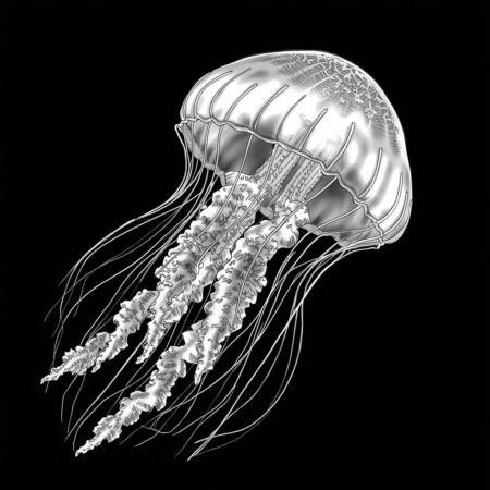 Agua viva Realista (Desenho para Colorir)