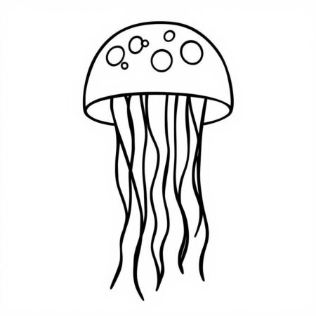 Agua viva Simples (Desenho para Colorir)