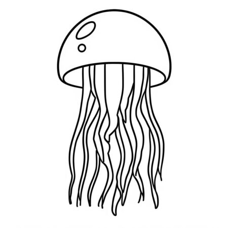 Agua viva Simples (Desenho para Colorir)