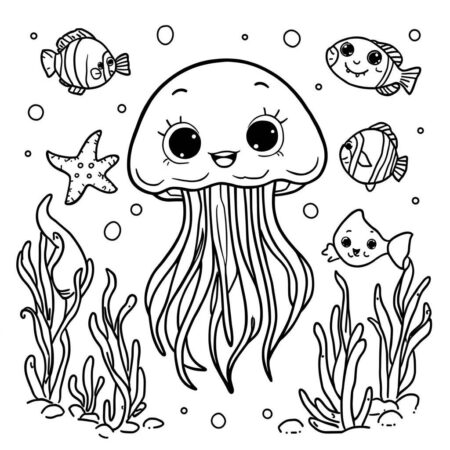 Agua viva e Amigos (Desenho para Colorir)