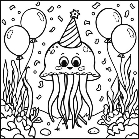 Agua viva em Festa (Desenho para Colorir)