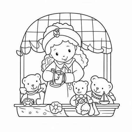 Amigos Aconchegantes na Brincadeira (Desenho para Colorir)