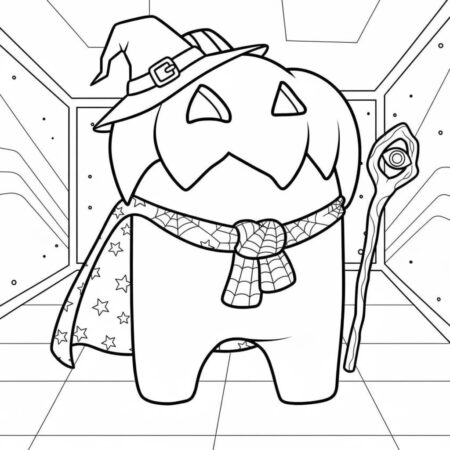 Among Us Abóbora Mágica (Desenho para Colorir)