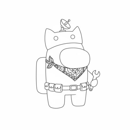 Among Us Astronauta Engraçado (Desenho para Colorir)