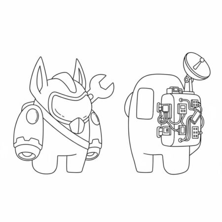 Among Us Astronauta Engraçado (Desenho para Colorir)