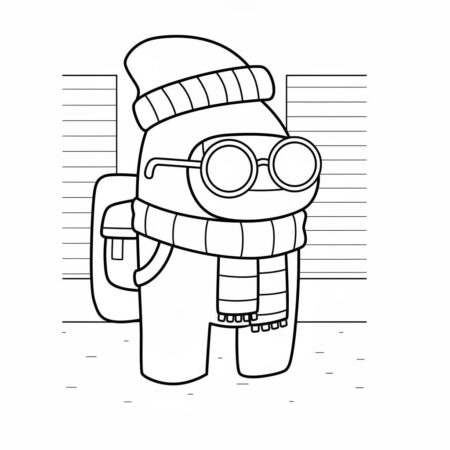 Among Us Astronauta Estiloso (Desenho para Colorir)
