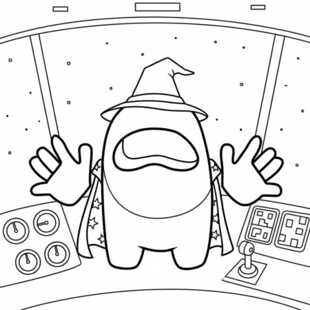 Among Us Astronauta Mágico (Desenho para Colorir)