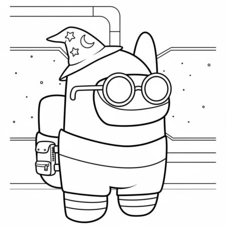 Among Us Astronauta Mágico (Desenho para Colorir)