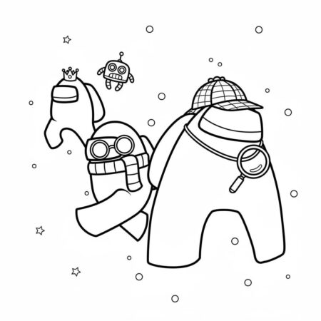 Among Us Aventuras Espaciais (Desenho para Colorir)