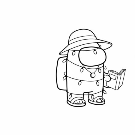 Among Us Aventuras de Verão (Desenho para Colorir)