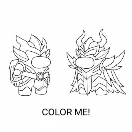 Among Us Guerreiros Fantásticos (Desenho para Colorir)