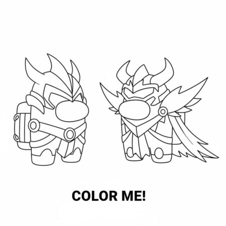 Among Us Guerreiros Fantásticos (Desenho para Colorir)