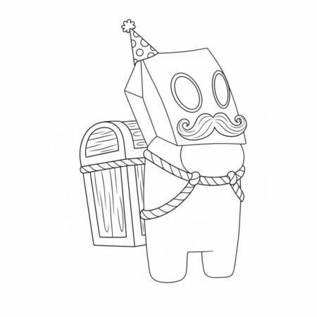 Among Us Personagem Festa (Desenho para Colorir)