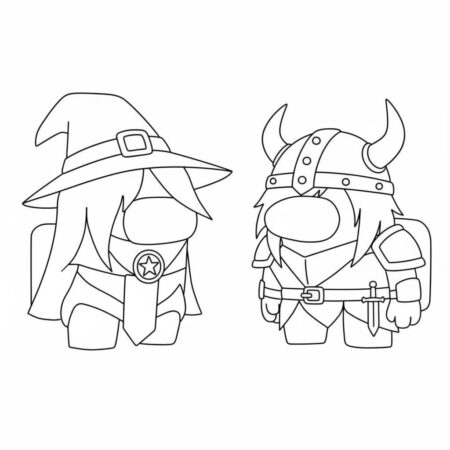 Among Us Personagens Fantasiosos (Desenho para Colorir)
