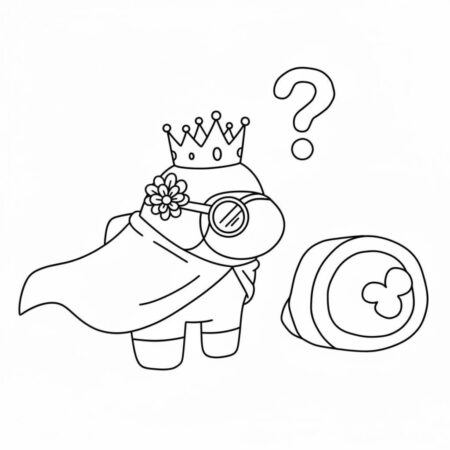 Among Us Rei Engraçado (Desenho para Colorir)